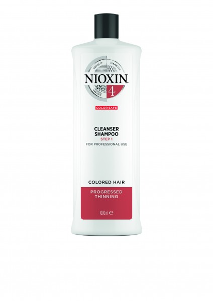 NIOXIN System 4 Cleanser Shampoo für coloriertes Haar - sichtbar dünner werdendes Haar 1000ml