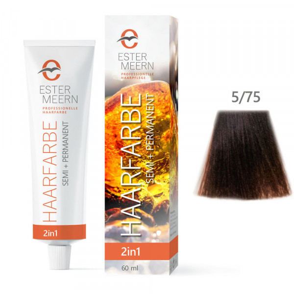 Ester Meern HAARFARBE semi + permanent 5/75 Hellbraun Braun Mahagoni 60 ml